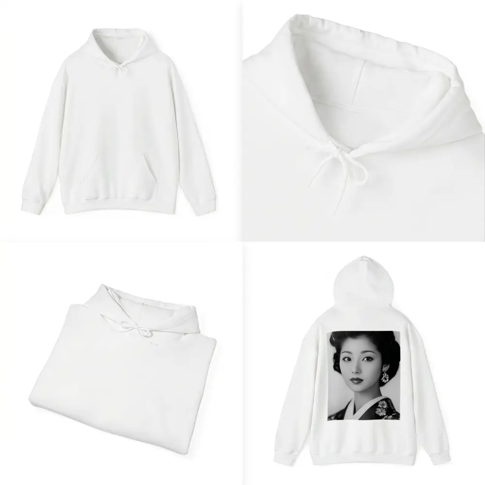 Japanese Woman Portrait Black And White – Hoodies