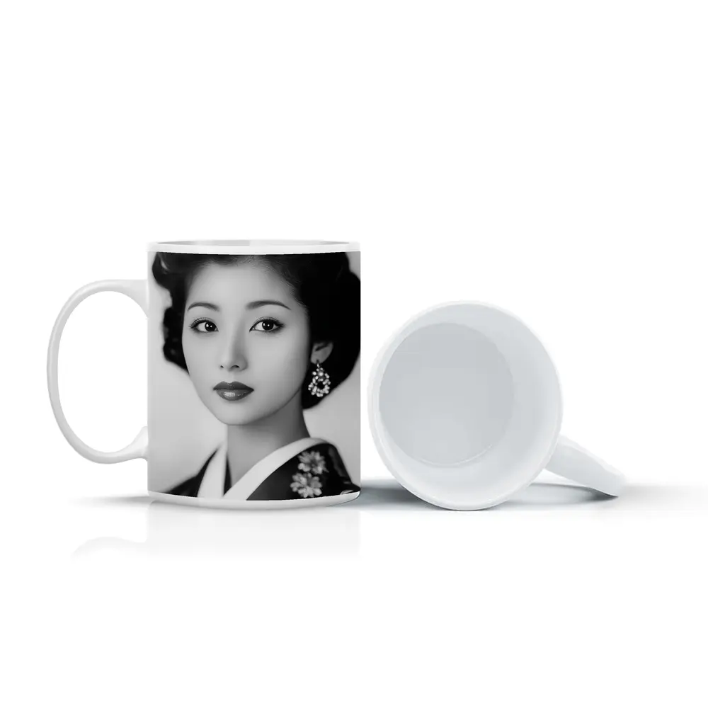 Japanese Woman Portrait Black And White – Mugs