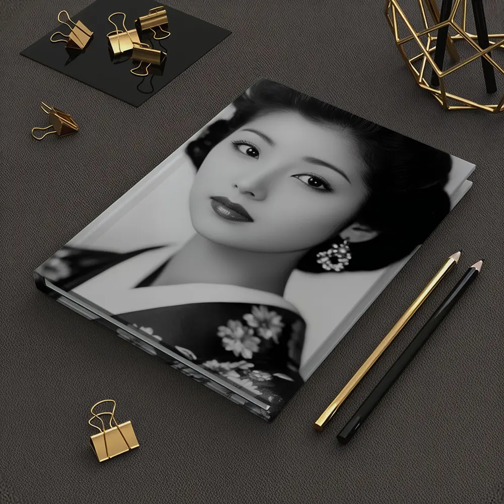 Japanese Woman Portrait Black And White – Notebooks