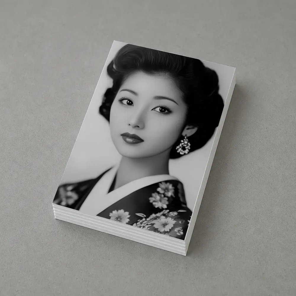 Japanese Woman Portrait Black And White – Postcards