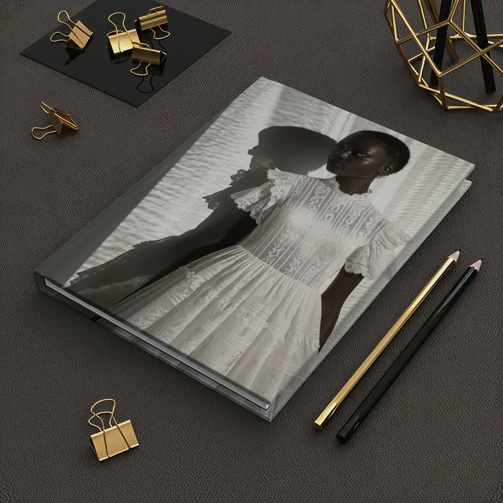 White Lace Dress Woman Soft Light – Notebooks