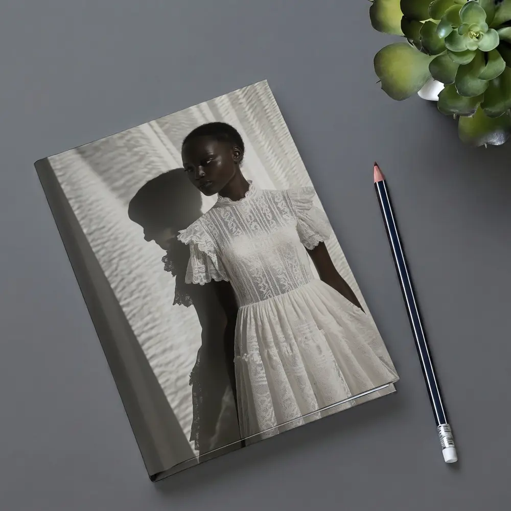 White Lace Dress Woman Soft Light – Notebooks