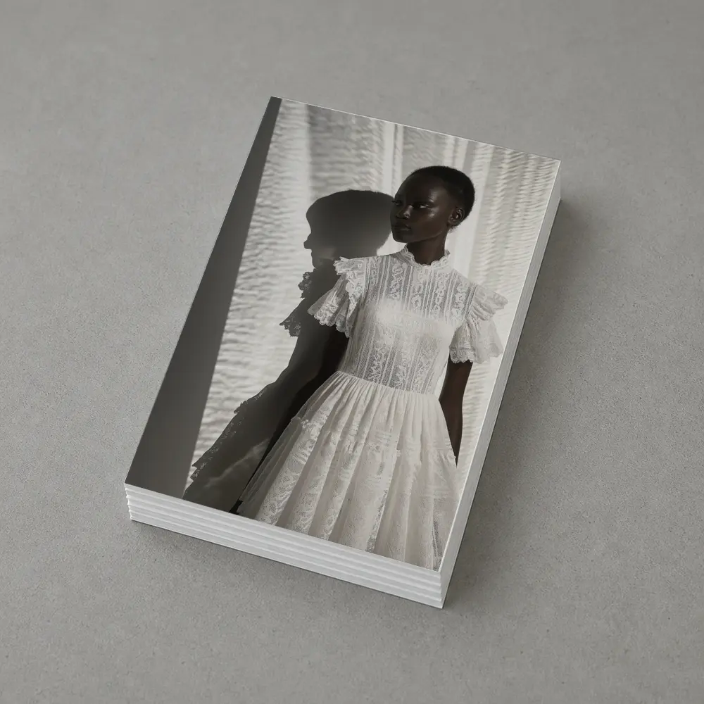 White Lace Dress Woman Soft Light – Postcards