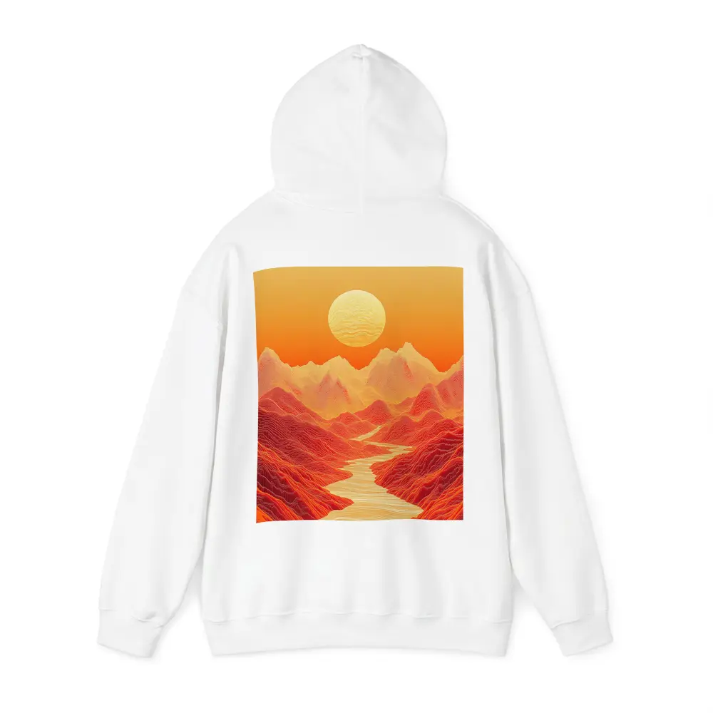 Red Mountains River Valley Sun Art – Hoodies
