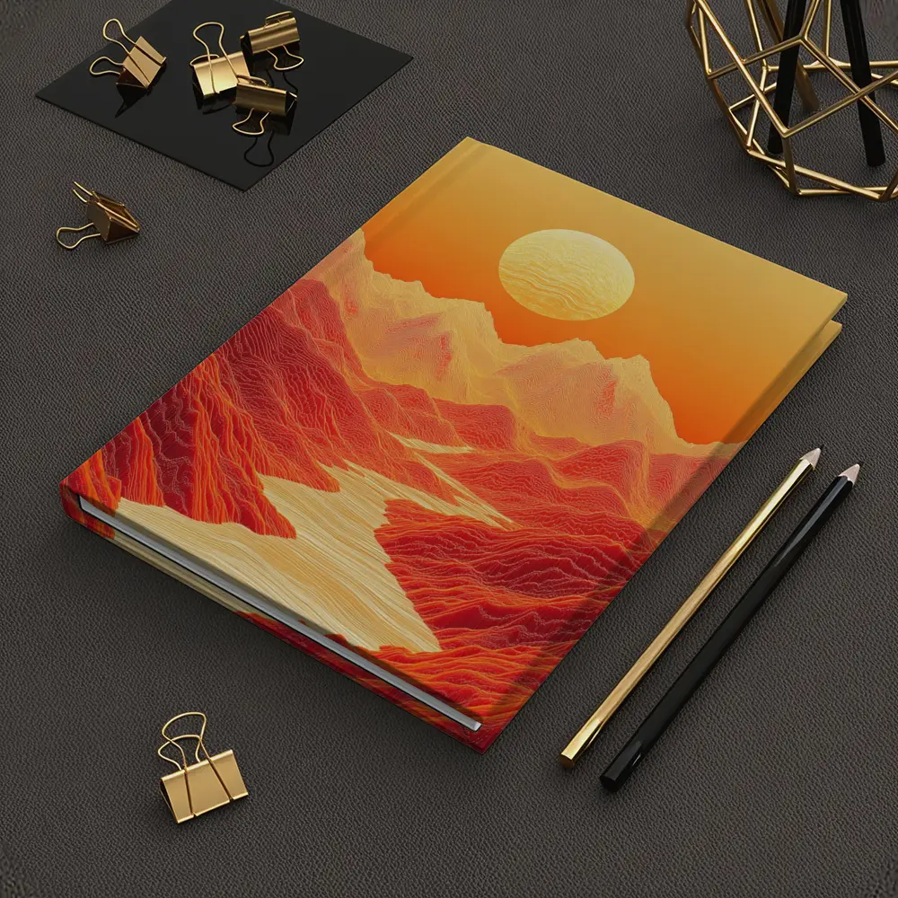 Red Mountains River Valley Sun Art – Notebooks