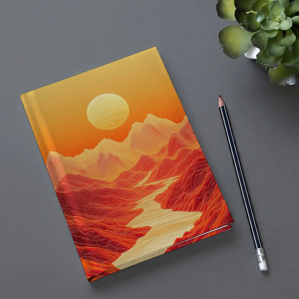 Red Mountains River Valley Sun Art – Notebooks