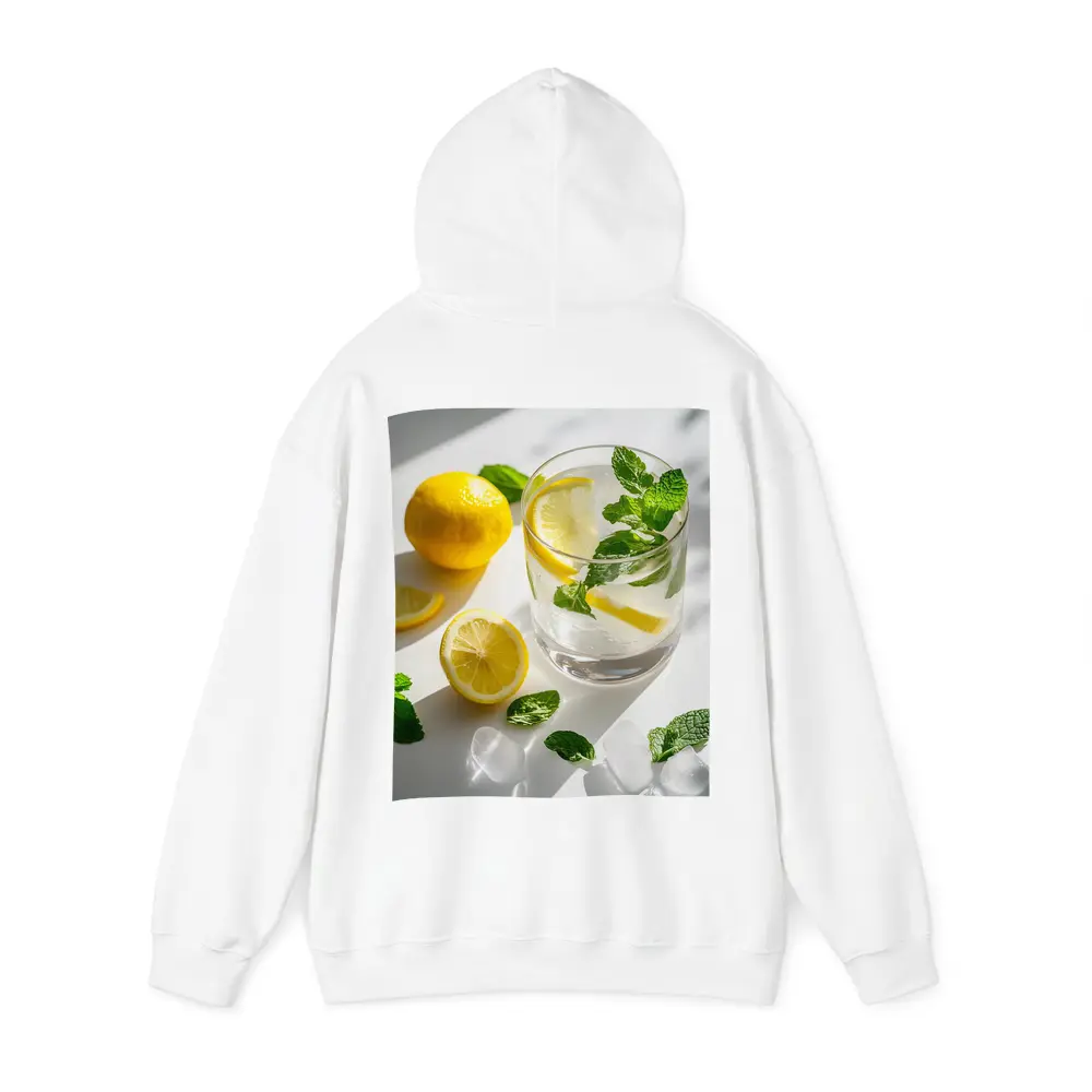 Lemon Mint Water Glass White Background – Hoodies