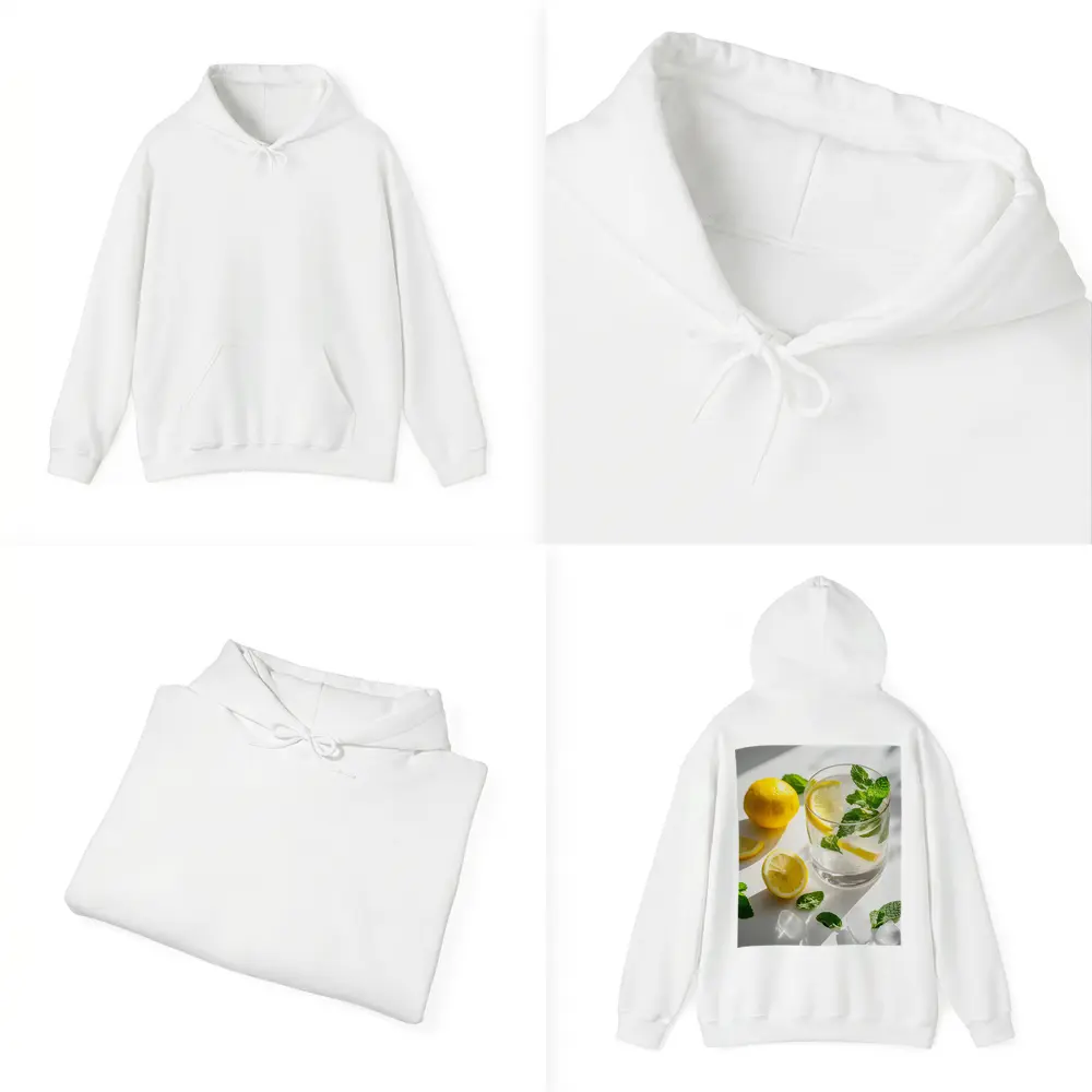 Lemon Mint Water Glass White Background – Hoodies