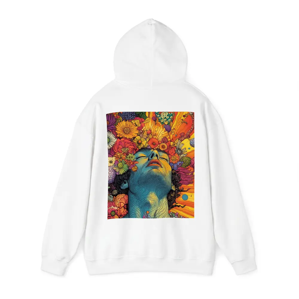Woman Head Blooming Flowers Psychedelic Art – Hoodies
