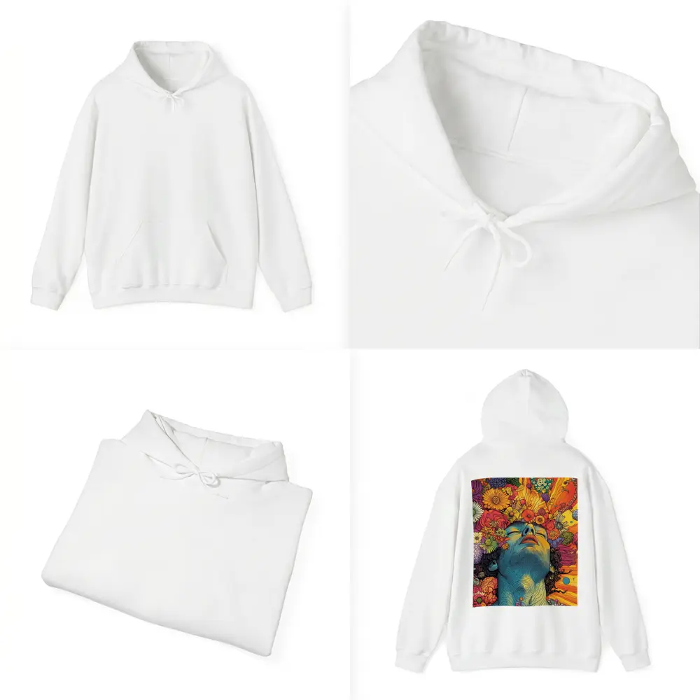 Woman Head Blooming Flowers Psychedelic Art – Hoodies