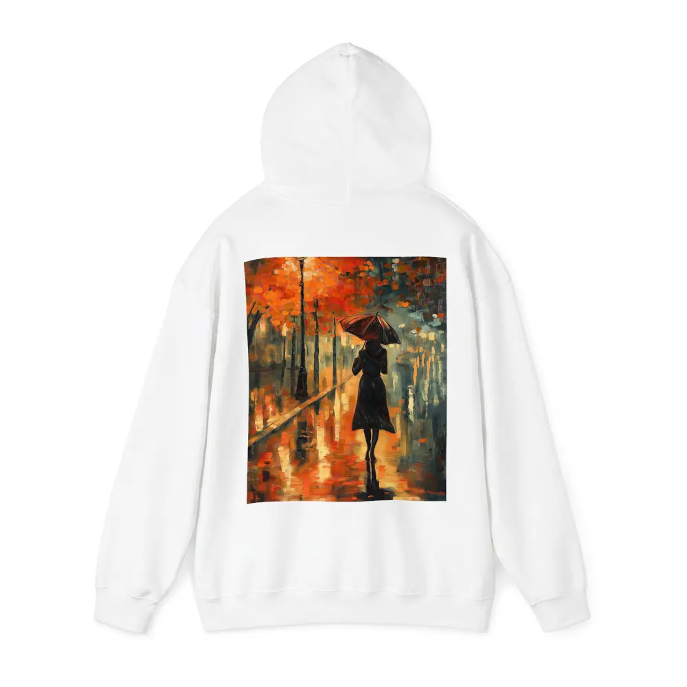 Woman With Umbrella Rainy Autumn Street Oil – Hoodies