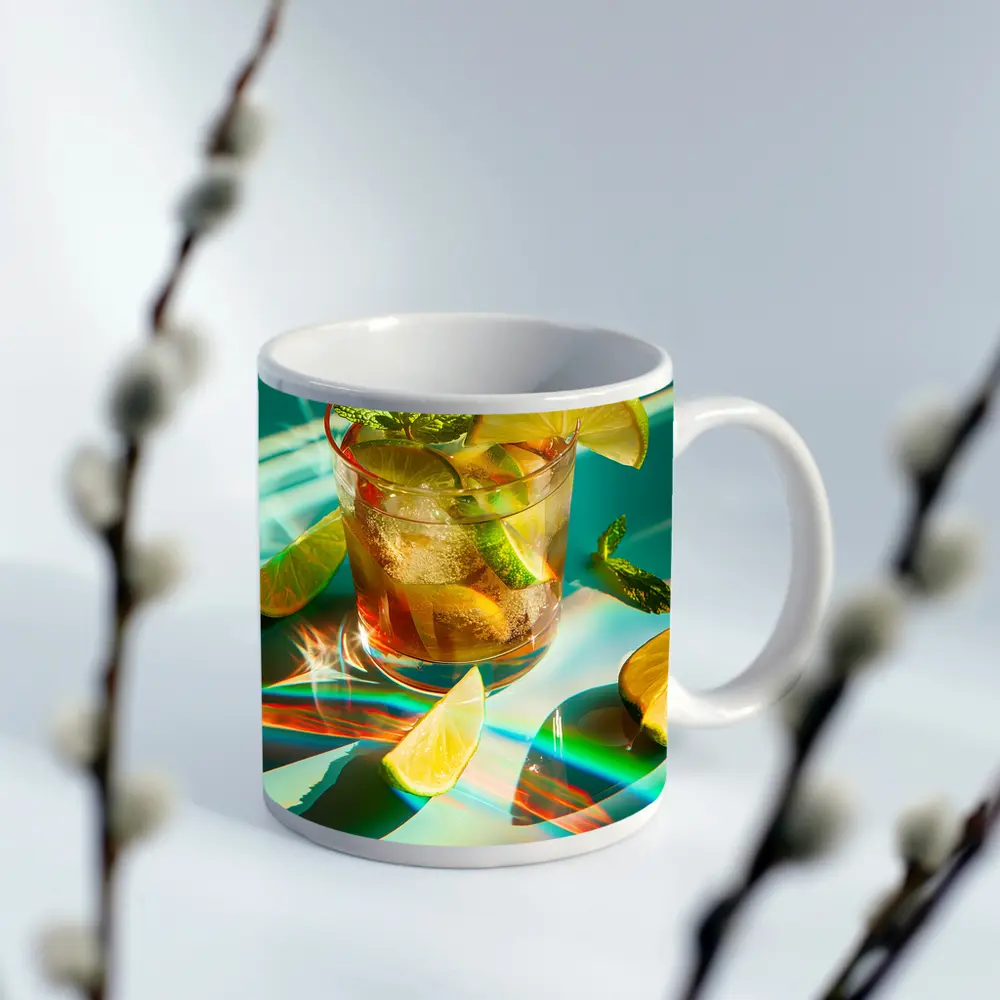 Iced Cocktail Lime Mint Teal Summer – Mugs