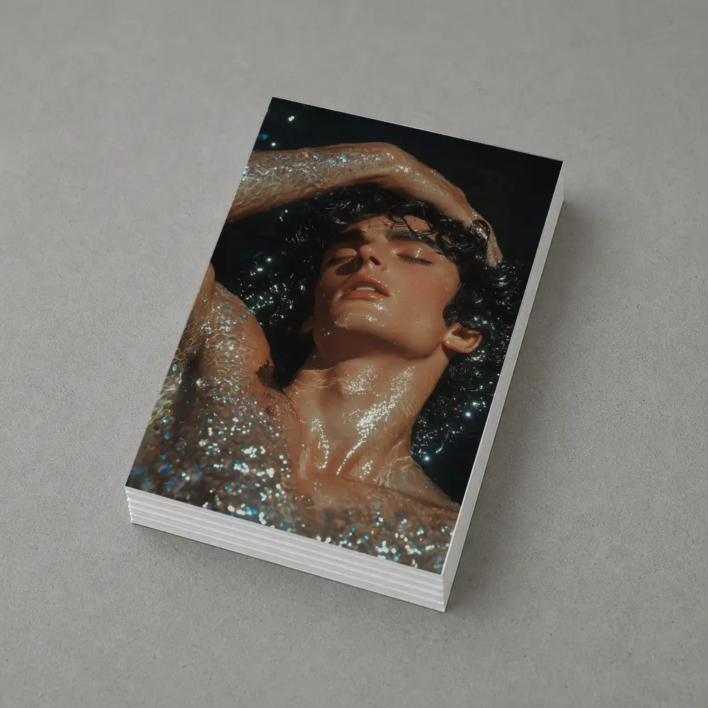 Young Man Wet Dark Water Glistening – Postcards