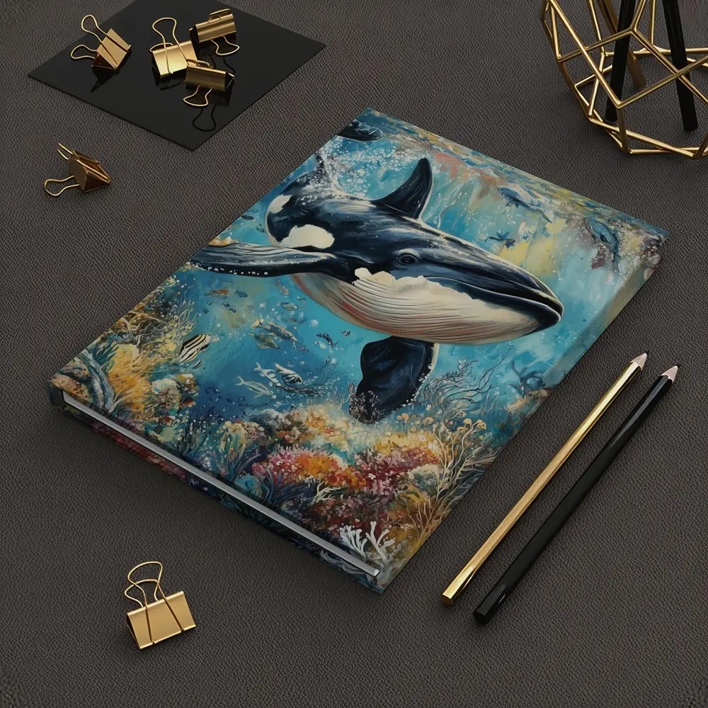 Orca Killer Whale Swimming Coral Reef Ocean – Notebooks