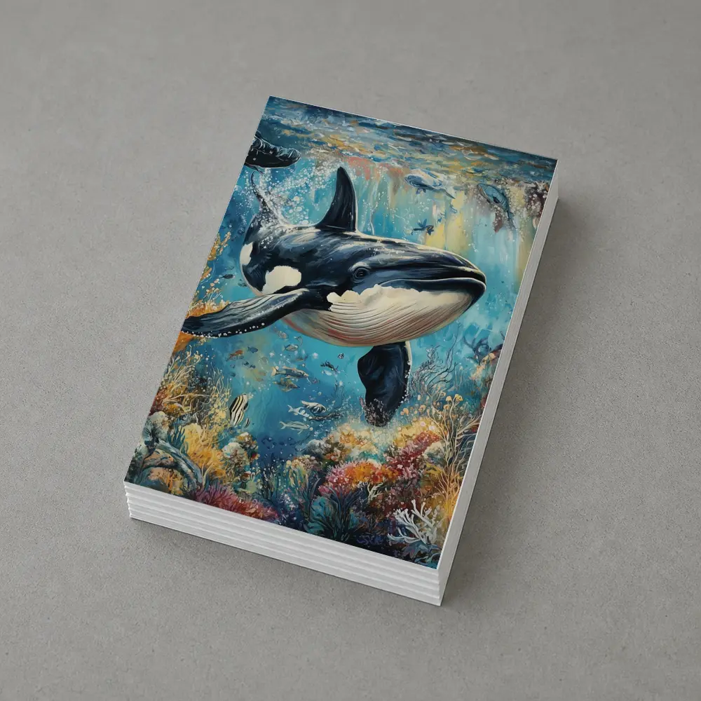 Orca Killer Whale Swimming Coral Reef Ocean – Postcards