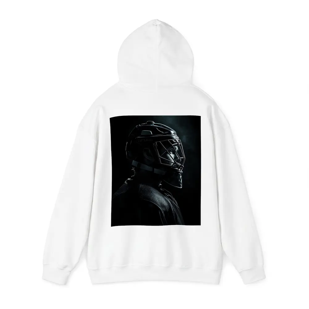 Hockey Goalie Dark Portrait Black Background – Hoodies