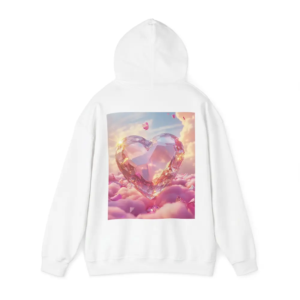 Crystal Diamond Heart Pink Dreamy Clouds Sky – Hoodies