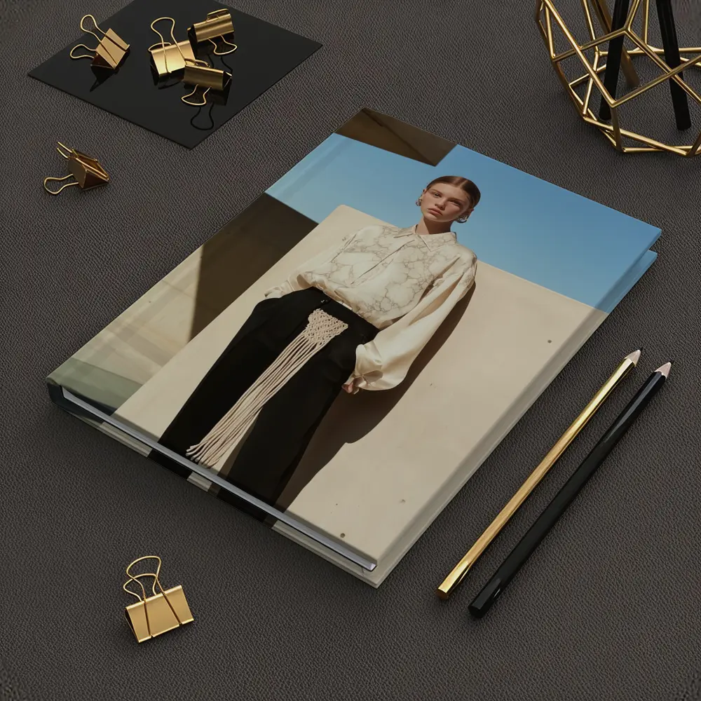 Cream Marble Blouse Black Trousers Minimal Architecture – Notebooks