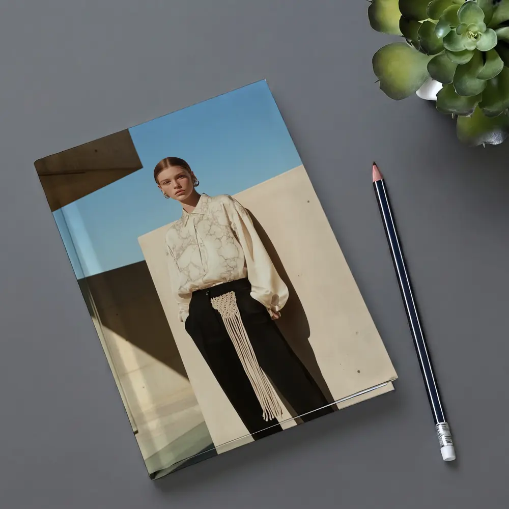 Cream Marble Blouse Black Trousers Minimal Architecture – Notebooks