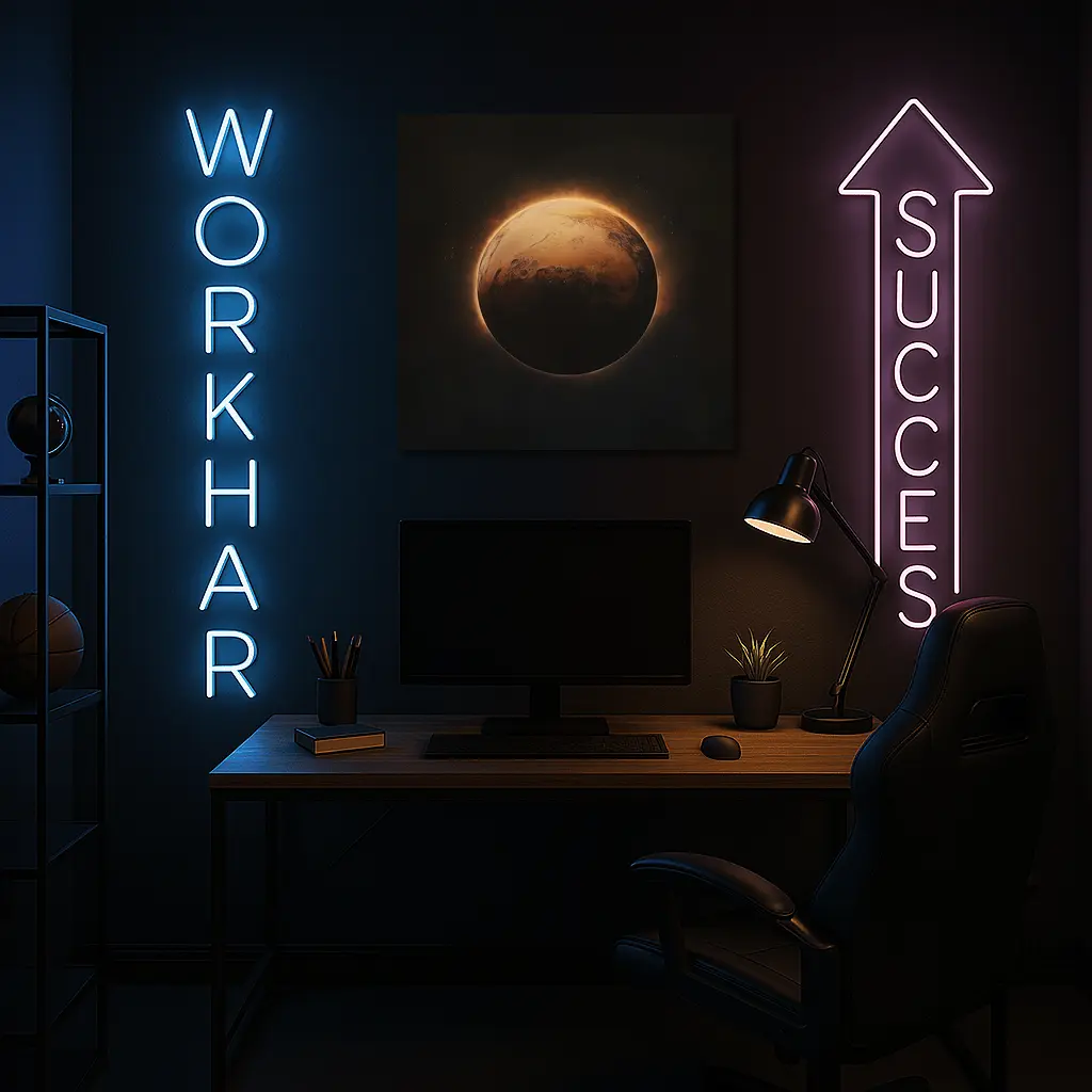 Mars Planet Glowing Light Dark Space – Wall Art