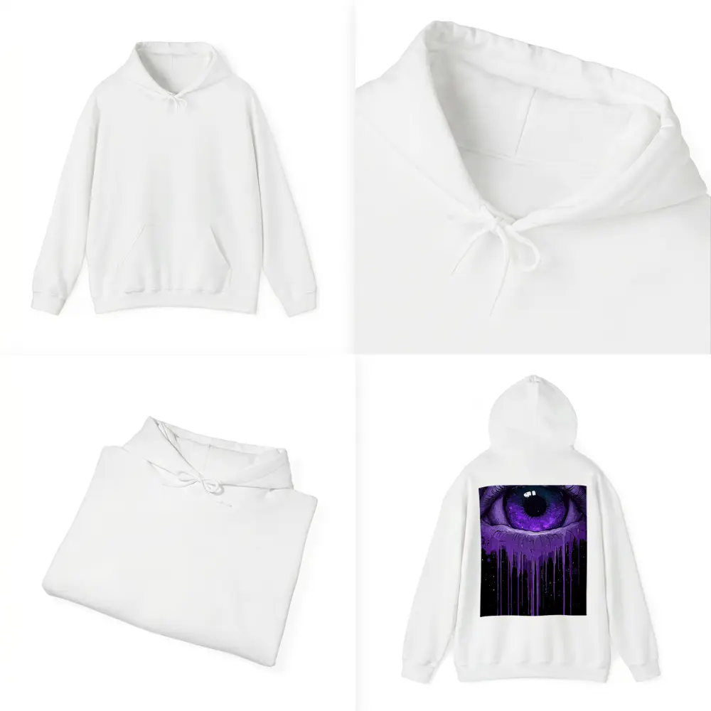 Purple Cosmic Eye Dripping On Black – Hoodies