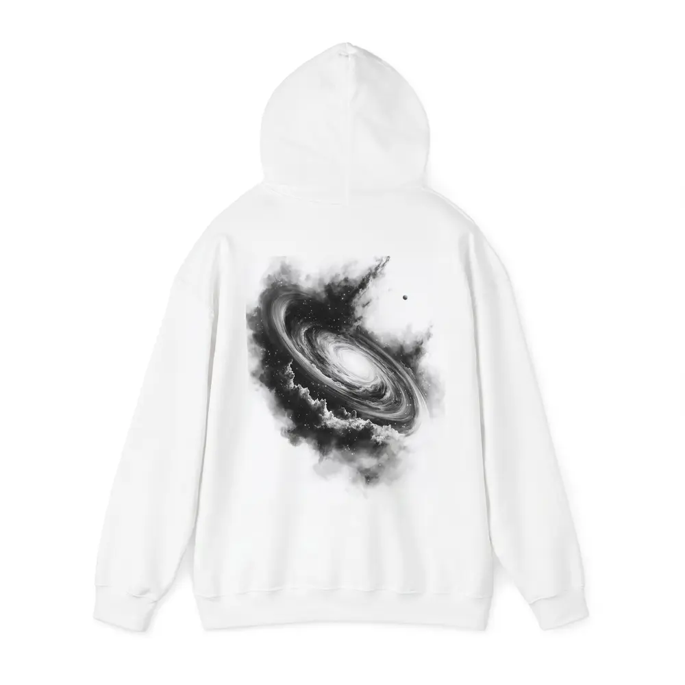 Spiral Galaxy Black White Space Art – Hoodies