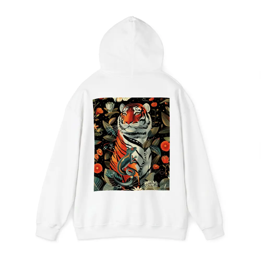 Tiger And Lizard Floral Dark Botanical Art – Hoodies