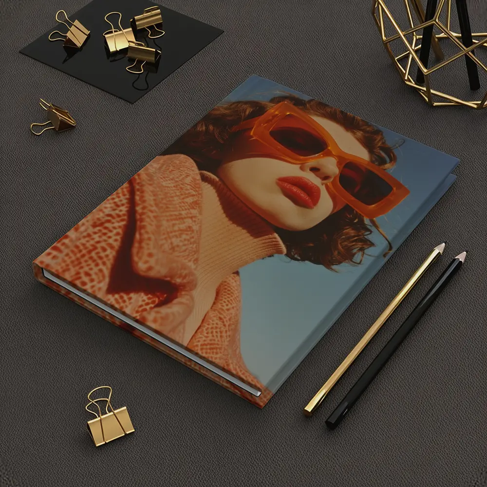 Woman Orange Sunglasses Blue Sky Fashion – Notebooks