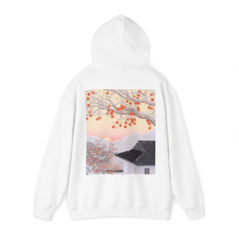 Japanese Winter Snow Scene Persimmon Tree – Hoodies