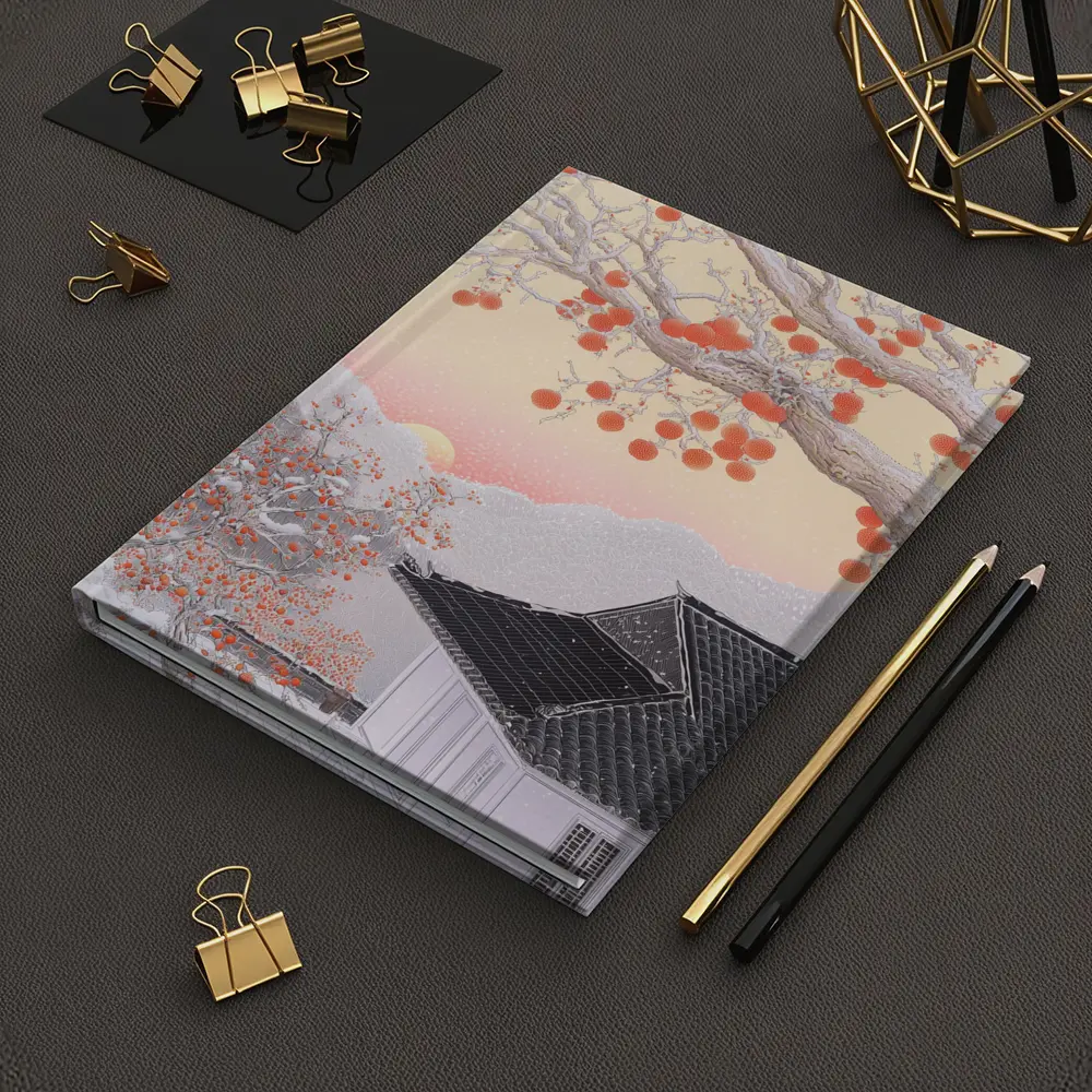 Japanese Winter Snow Scene Persimmon Tree – Notebooks