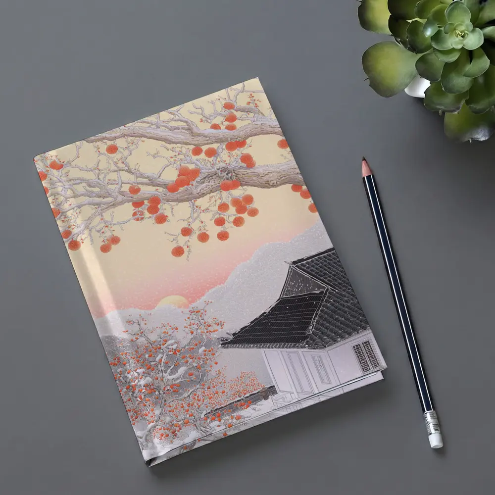 Japanese Winter Snow Scene Persimmon Tree – Notebooks