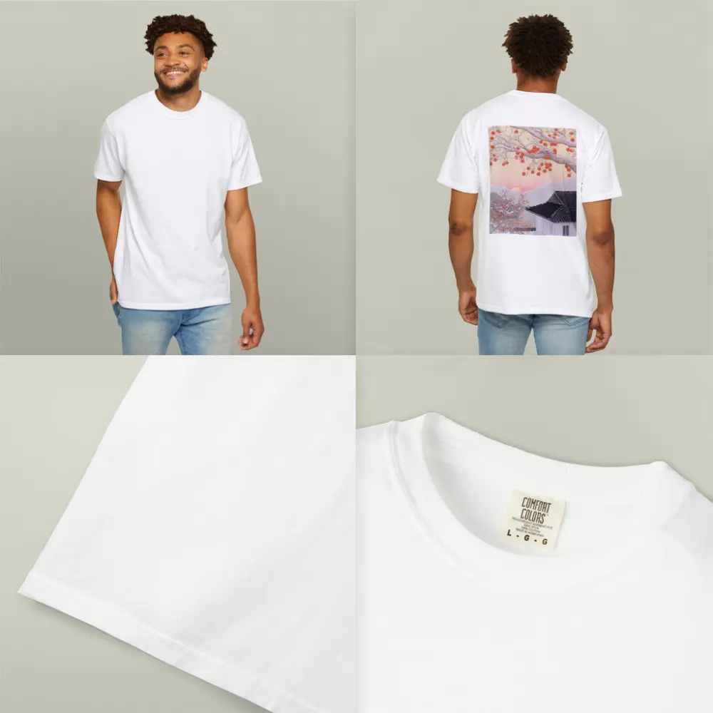 Japanese Winter Snow Scene Persimmon Tree – T-Shirts