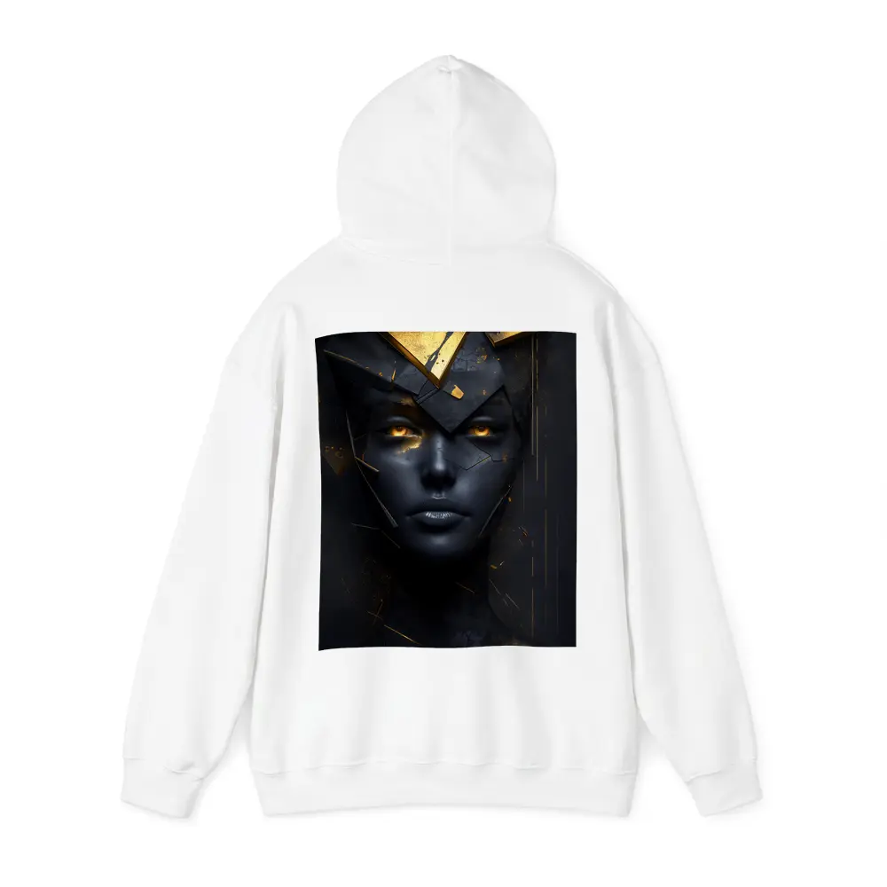 Dark Queen Gold Crown Abstract Black Portrait – Hoodies