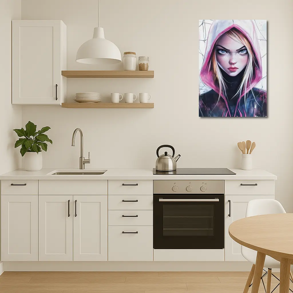 Spider Gwen Watercolor Art White Hood – Wall Art