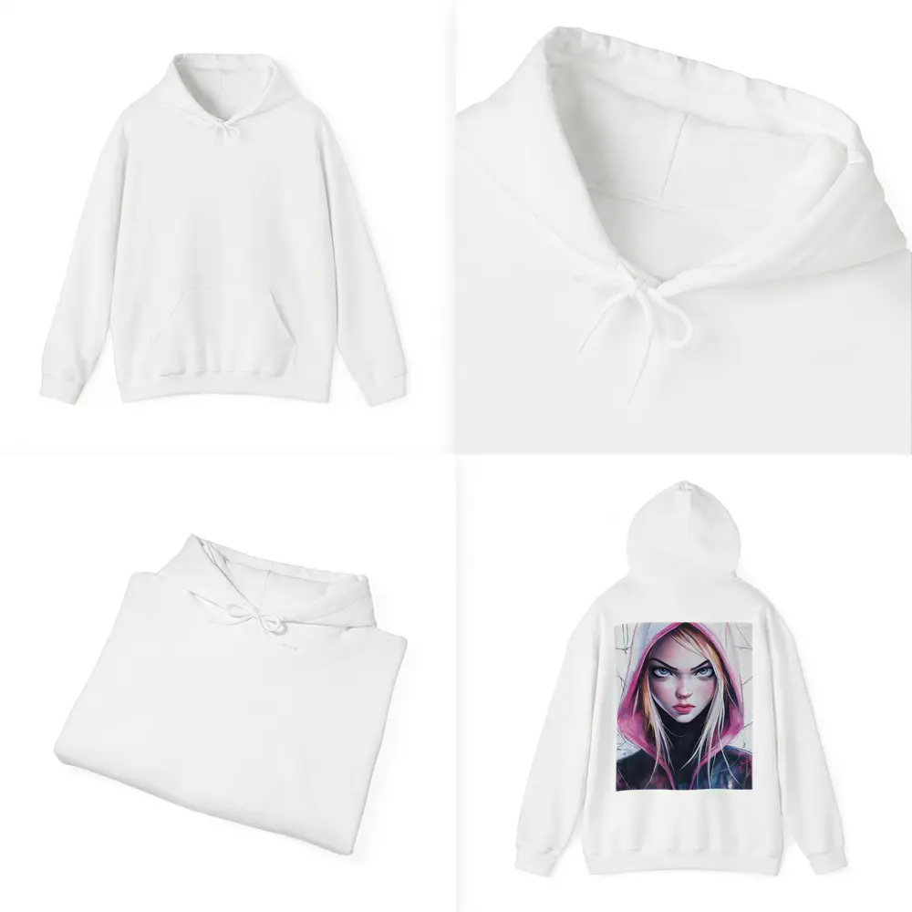 Spider Gwen Watercolor Art White Hood – Hoodies