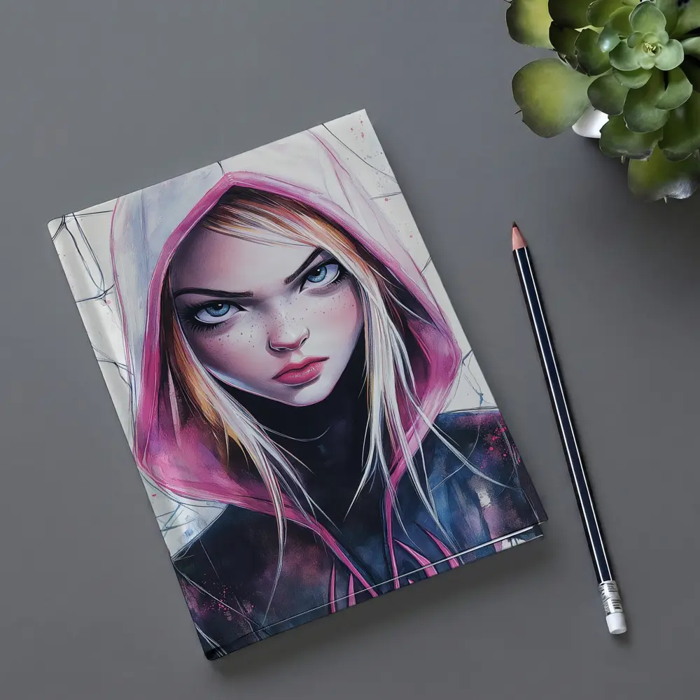 Spider Gwen Watercolor Art White Hood – Notebooks
