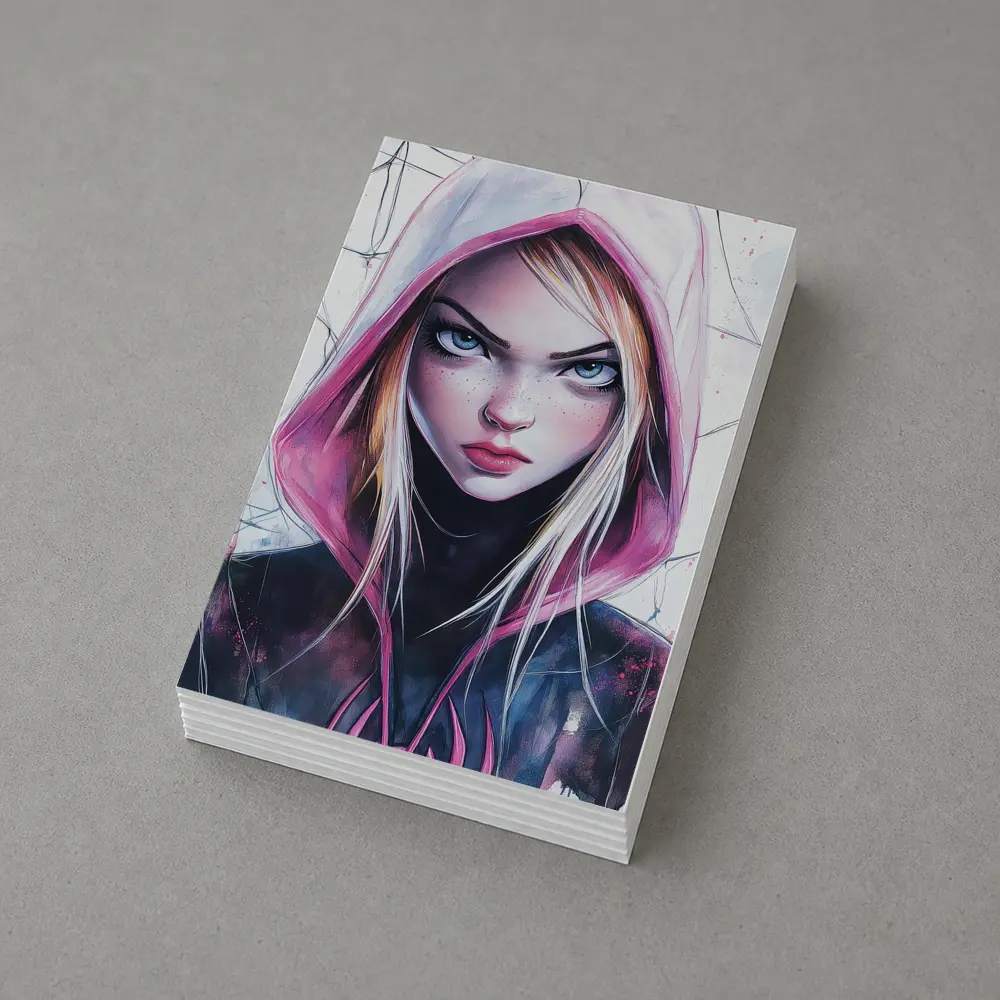 Spider Gwen Watercolor Art White Hood – Postcards