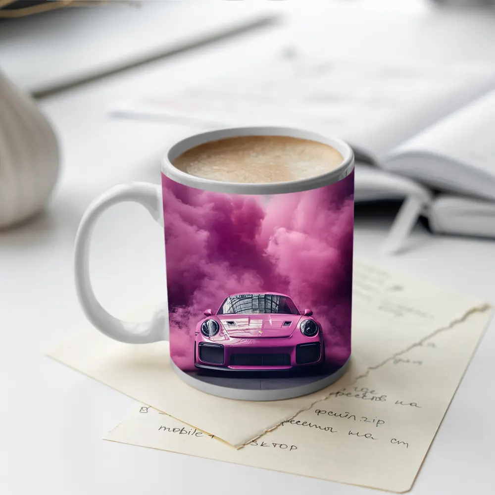 Pink Porsche 911 GT2 RS Smoke Cloud – Mugs