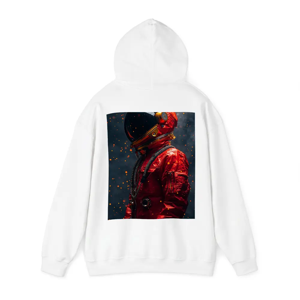 Red Astronaut Suit Dark Space Background – Hoodies