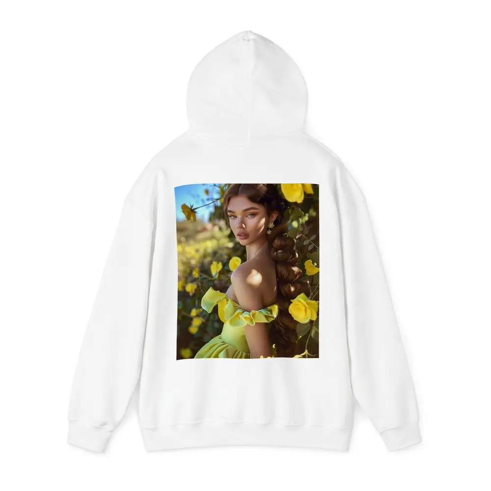 Woman Yellow Roses Garden Off Shoulder Gown – Hoodies