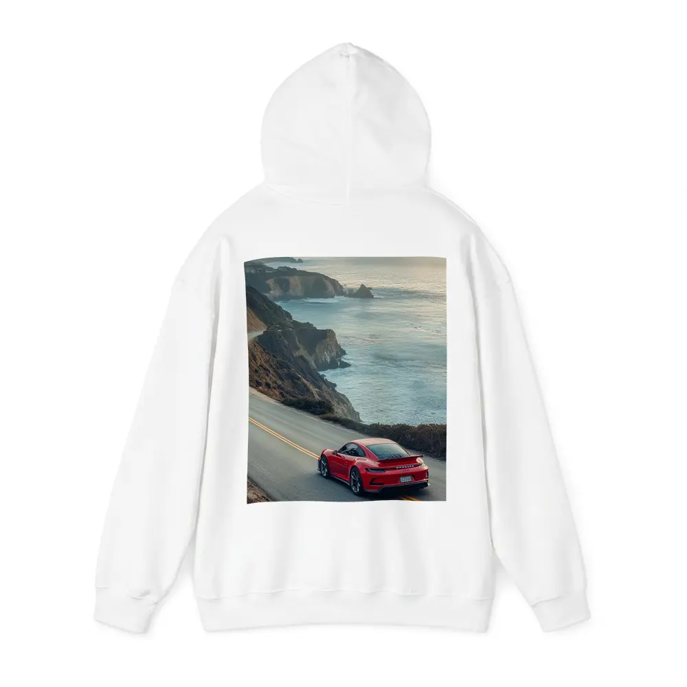 Red Porsche 911 Coastal Highway Drive – Hoodies