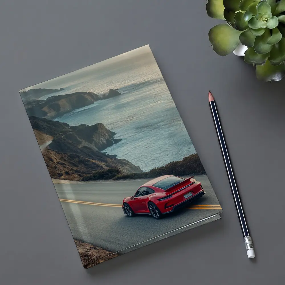 Red Porsche 911 Coastal Highway Drive – Notebooks