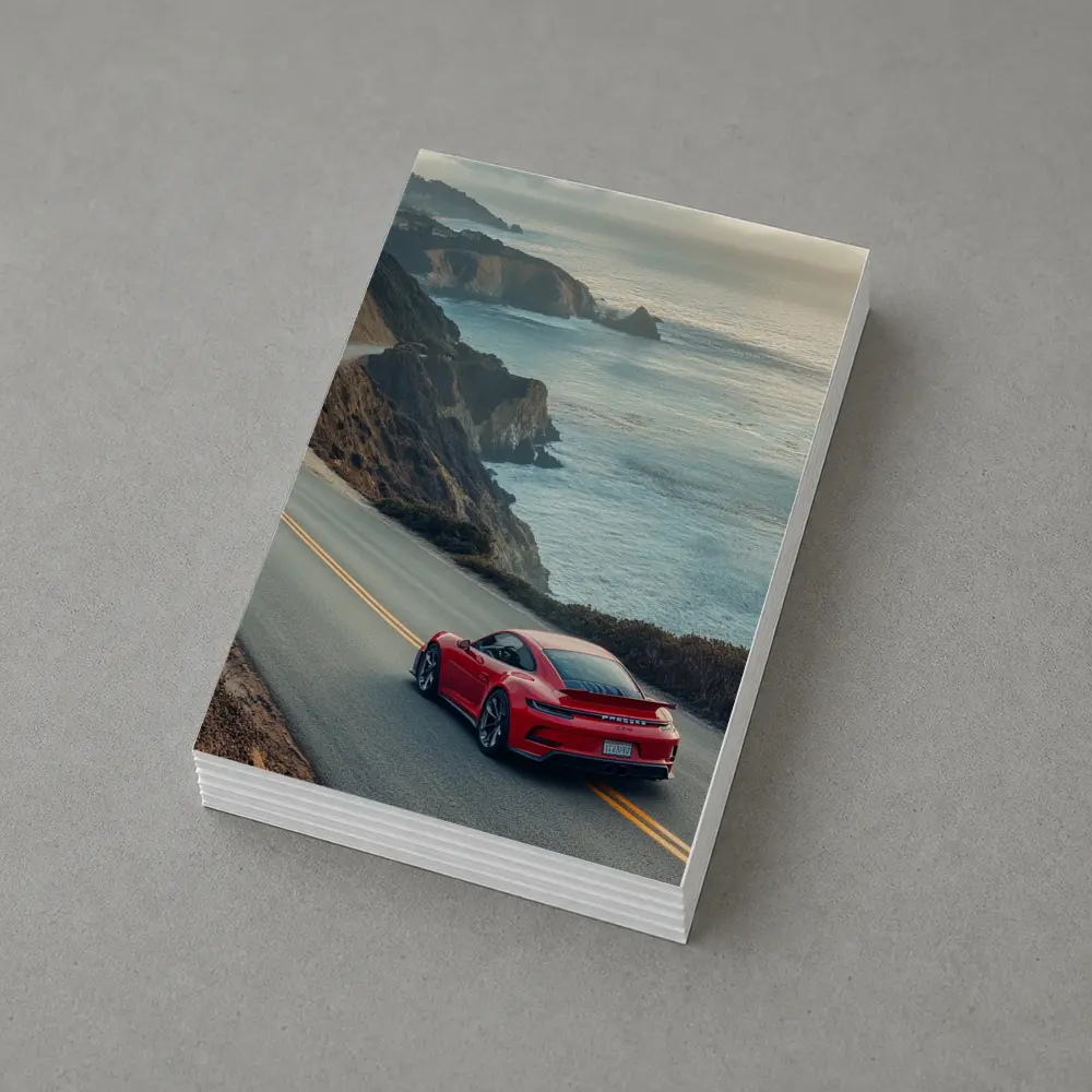 Red Porsche 911 Coastal Highway Drive – Postcards