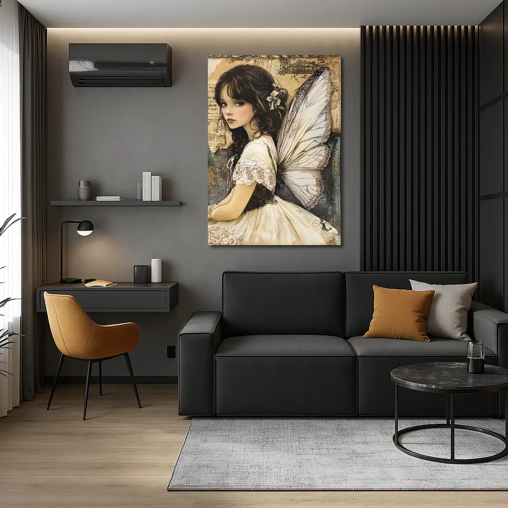 Fairy Girl Vintage Collage Dark Academia Art – Wall Art