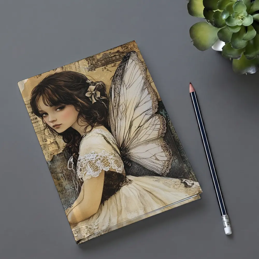 Fairy Girl Vintage Collage Dark Academia Art – Notebooks