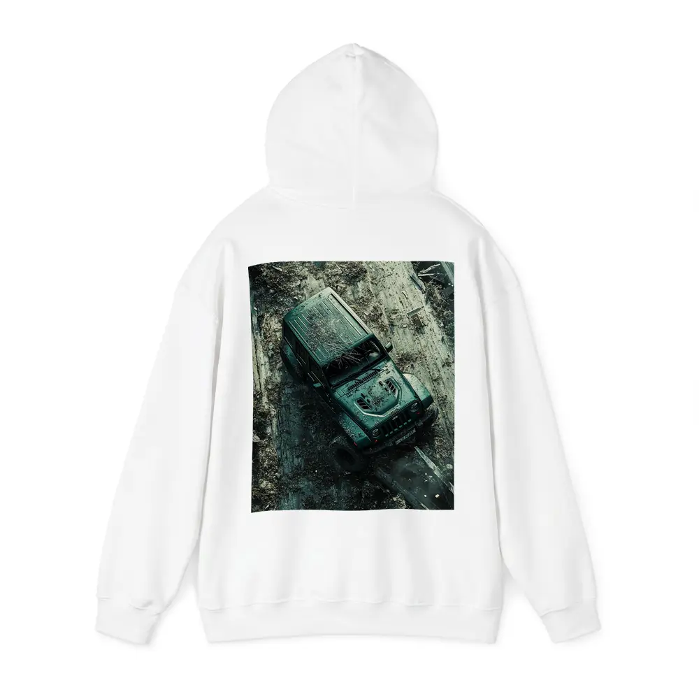 Jeep Wrangler Muddy Off Road Aerial View – Hoodies