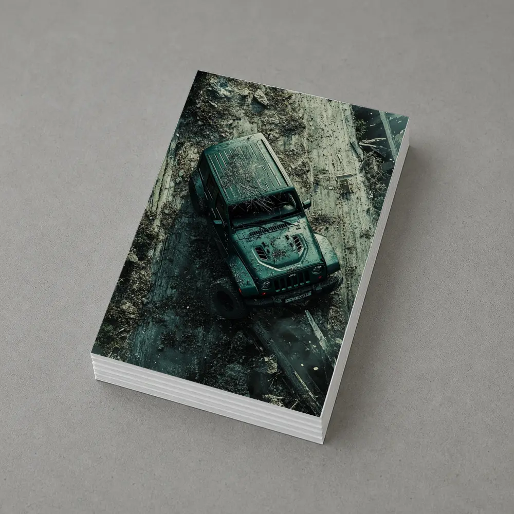 Jeep Wrangler Muddy Off Road Aerial View – Postcards