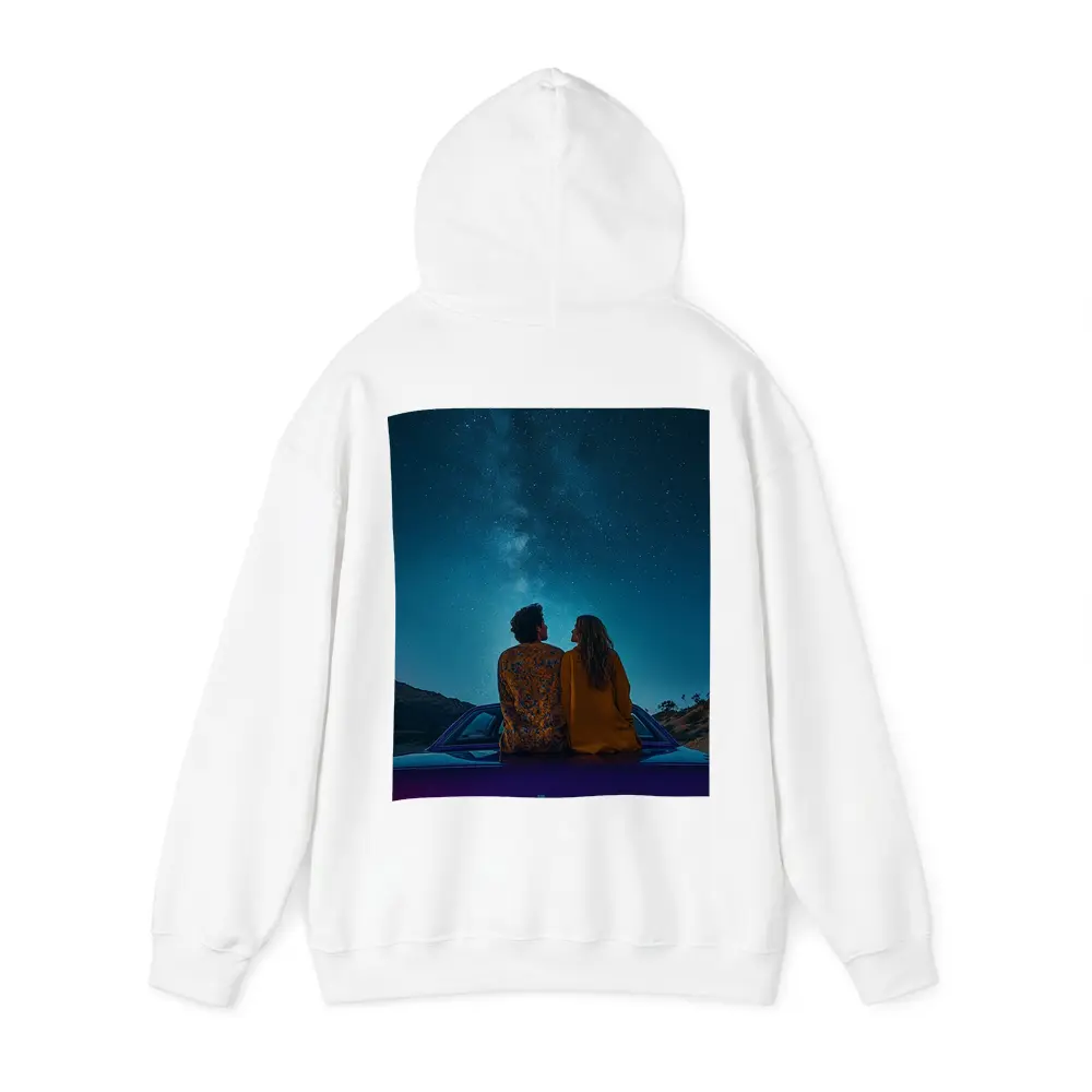 Couple Sitting on Car Under Starry Sky – Hoodies