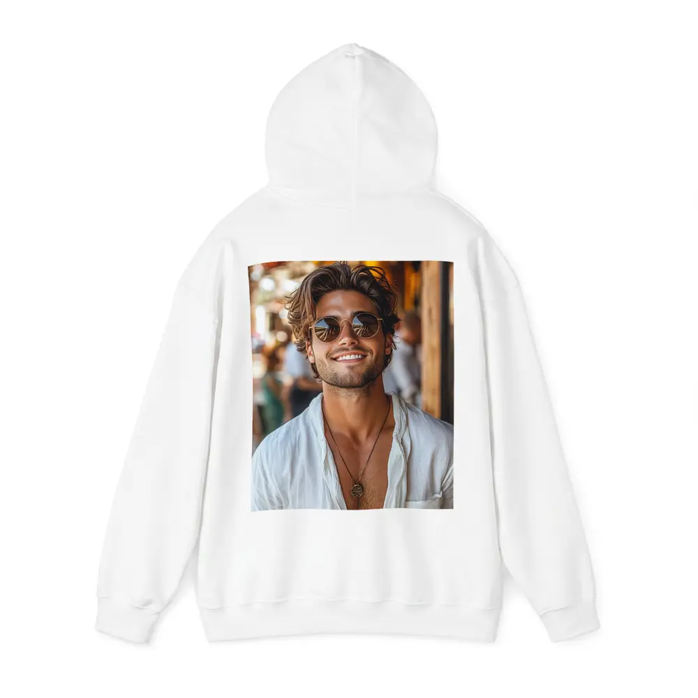 Smiling Man Sunglasses White Shirt Outdoor – Hoodies