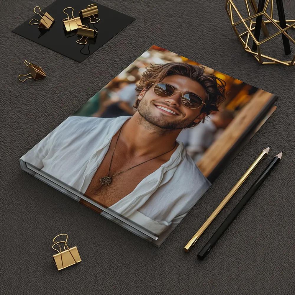 Smiling Man Sunglasses White Shirt Outdoor – Notebooks